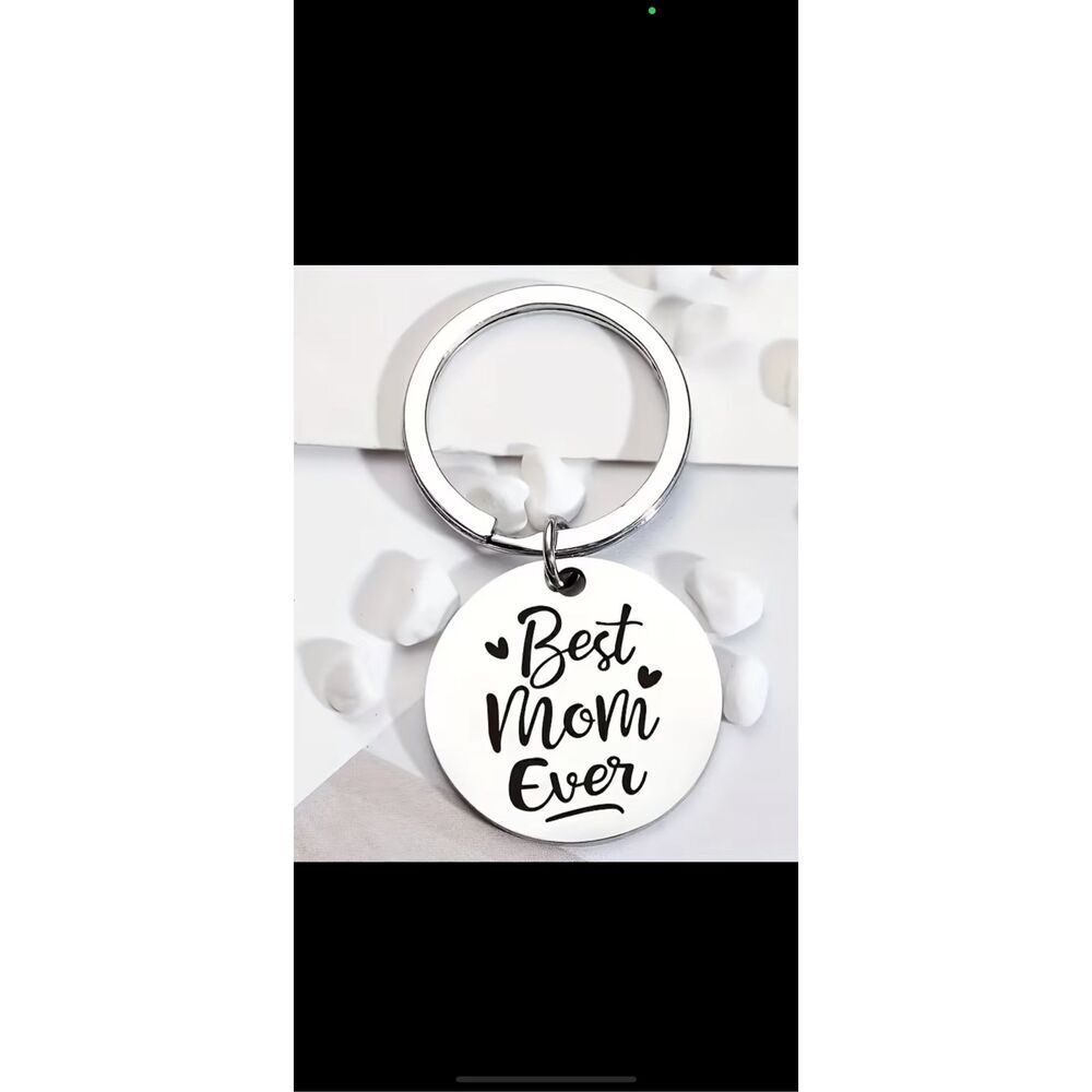 Best Mom Ever Keychain Gift Round Charm Mother’s Day